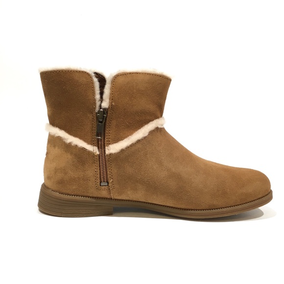 UGG Coletta Big Kids Ankle Boots -Chestnut Suede / UGGpure -Youth US 6 -NEW - Picture 4 of 8